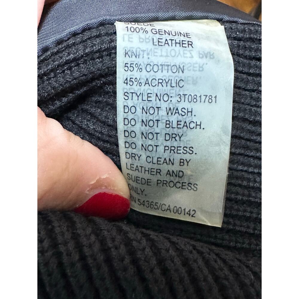 Peter Nygard Leather & Knit Toggle Jacket Black Size PS New Petite Small - Picture 9 of 9